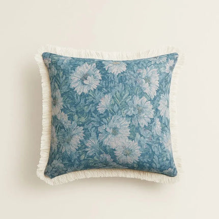 Decorative Pillow Cover 18x18 or 24x24, Black and White Throw Pillow Cover with Tassels, Jacquard Cushion Cover