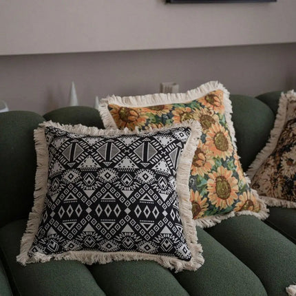 Decorative Pillow Cover 24x24, Throw Pillow Cover with Tassels – image 6