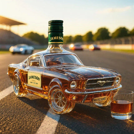 Glass Liquor Bottle, Vintage SUV Shape Whiskey Decanter for Bourbon and Rum – image 4