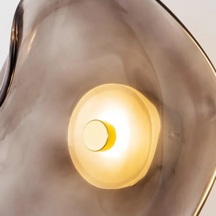 Japandi Curved Glass Wall Sconce | LED Lighting with Two-Way Illumination for Modern Interiors 3