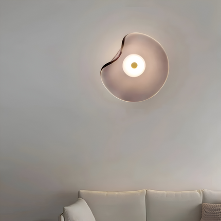 Japandi Curved Glass Wall Sconce | LED Lighting with Two-Way Illumination for Modern Interiors 6