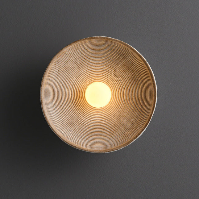 Japandi | Wall Sconces with Textured Disc Design | Ambient Illumination for Modern Spaces 0