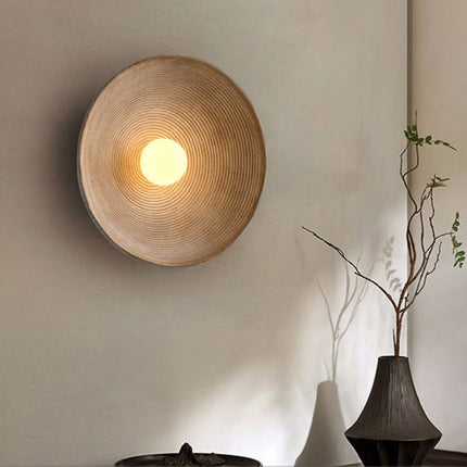 Japandi | Wall Sconces with Textured Disc Design | Ambient Illumination for Modern Spaces 2