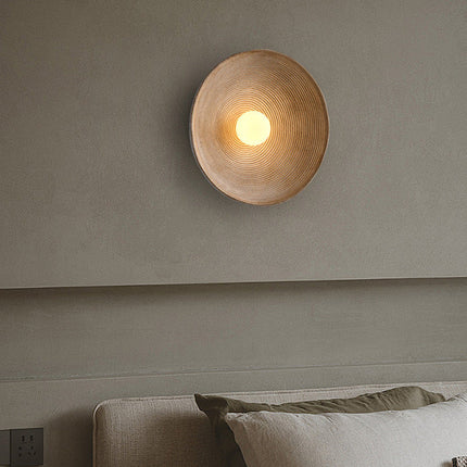 Japandi | Wall Sconces with Textured Disc Design | Ambient Illumination for Modern Spaces 3