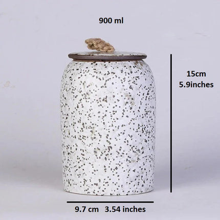 Ceramic Tea Caddy, Retro Stoneware Candy Jar for Sweets – image 14