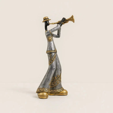 Jazz Musician Figurine Sculpture, Collectible Figurine with Gold Accents – image 6