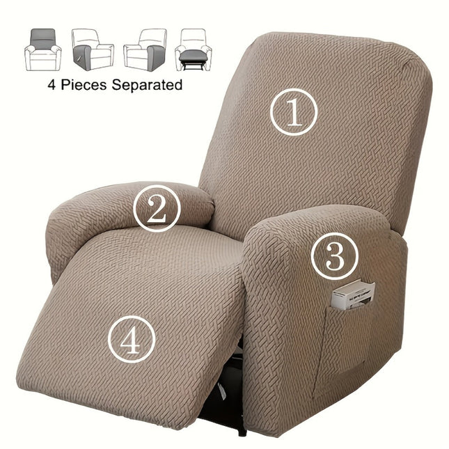 Juno Collection | Recliner Chair Cover with Side Pocket for Enhanced Comfort 1