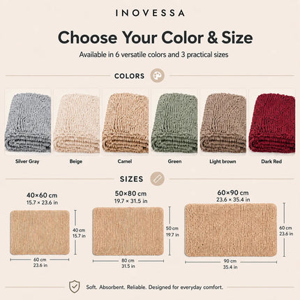 Absorbent Chenille Bath Mats for Bathroom, Machine Washable Bathroom Rugs with Rubber Backing – image 8