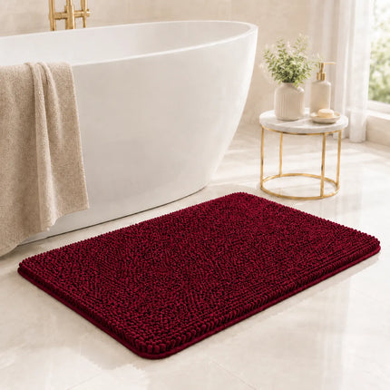 Absorbent Chenille Bath Mats for Bathroom, Machine Washable Bathroom Rugs with Rubber Backing – image 14