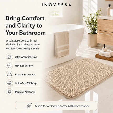 Non Slip Bath Mat, Machine Washable Bathroom Rugs with Rubber Backing – image 9