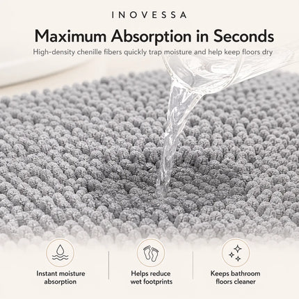 Absorbent Chenille Bath Mats for Bathroom