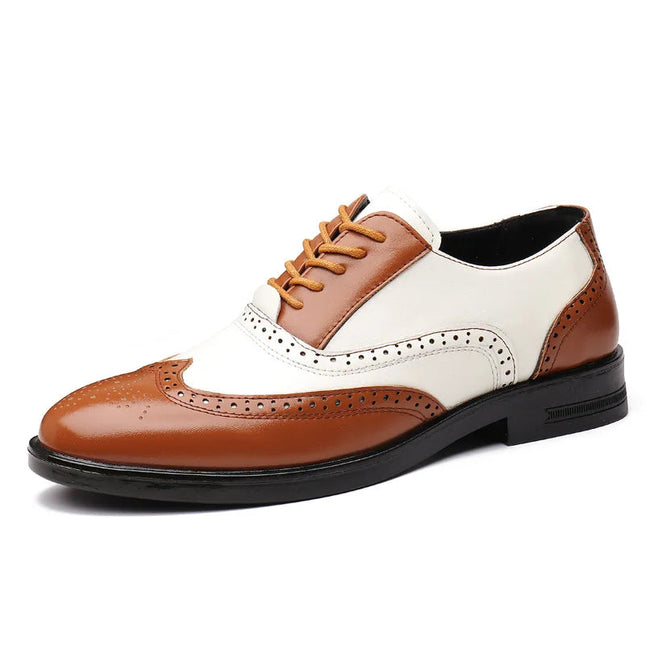 Kalsten | Brogue Lace-Up Shoes with Two-Tone Leather Design | Stylish Footwear for Every Occasion 0
