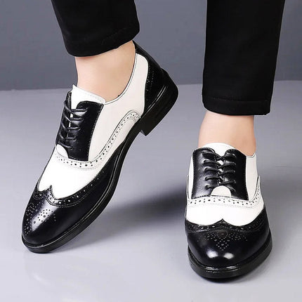 Kalsten | Brogue Lace-Up Shoes with Two-Tone Leather Design | Stylish Footwear for Every Occasion 1