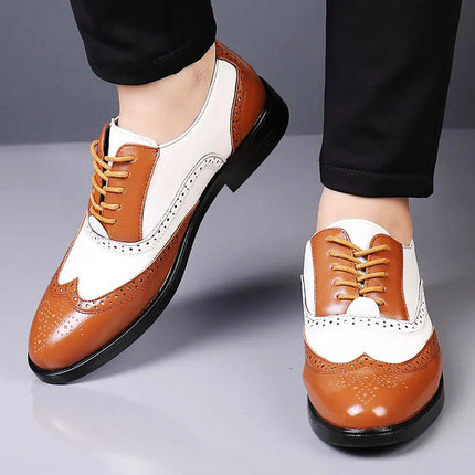 Kalsten | Brogue Lace-Up Shoes with Two-Tone Leather Design | Stylish Footwear for Every Occasion 6