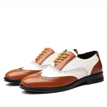Kalsten | Brogue Lace-Up Shoes with Two-Tone Leather Design | Stylish Footwear for Every Occasion 8