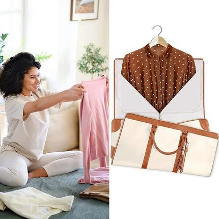 Kalsten | Foldable PU Leather Storage Bag for Wrinkle-Free Garment Care | Compact Design for Travel and Home Organization 5