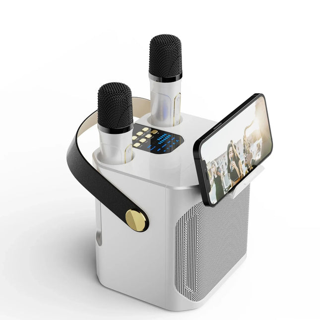 Karaoke Party Speaker | Portable Bluetooth Speaker with 360° Sound | Dual Microphones for Unforgettable Entertainment 1