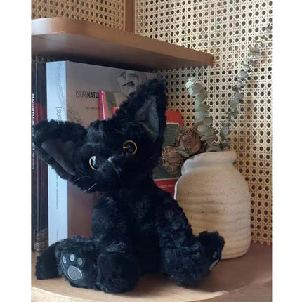 Black Cat Plush Toy Stuffed Animal, Soft Kawaii Cat Plushie