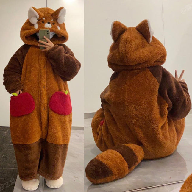 Kawaii Collection | Pajama Set for Women with Cozy Red Panda Design | Adorable Sleepwear for All Night Relaxation 0