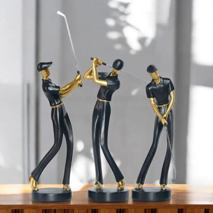 Golf Sculpture with Gold Accents, Modern Sculpture for Desk Decor and Shelf Decor – image 5