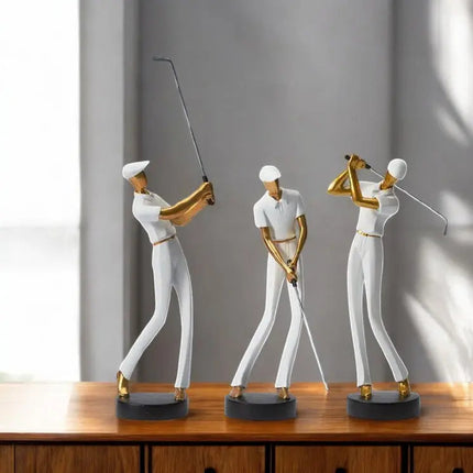 Golf Sculpture with Gold Accents, Office Decor – image 7
