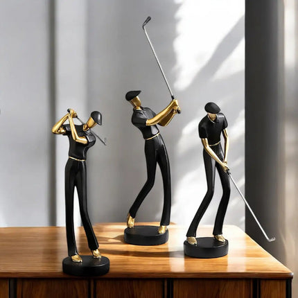 Golf Sculpture with Gold Accents, Modern Sculpture – image 8
