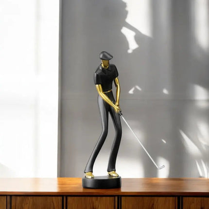 Golf Sculpture with Gold Accents, Shelf Decor – image 10