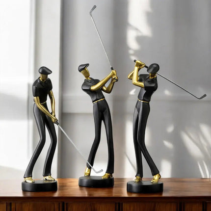 Golf Sculpture with Gold Accents, Desk Decor – image 9