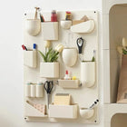 Wall Storage Rack, Wall Rack with Hooks and Clips, Hanging Wall Organizer with Pockets for Office and Kitchen