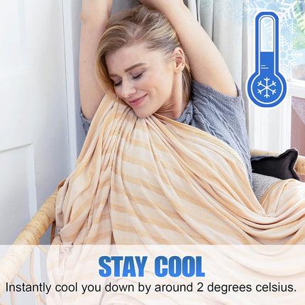 Cool Comfort | Direct Cooling Throw Blanket for Hot Sleepers with Double-Sided Cold Effect | Lightweight & Breathable Summer Blanket for Night Sweats