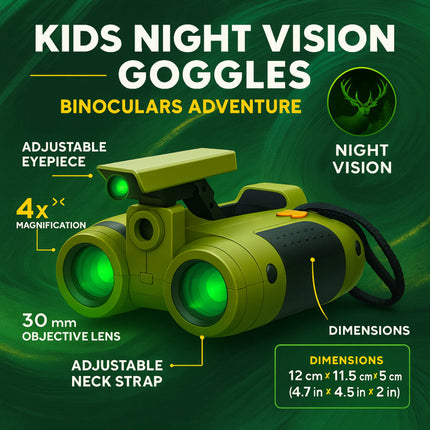 Kids Adventure Gear | Night Vision Binoculars with Pop-Up Light | Compact Design for Outdoor Exploration 3
