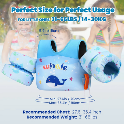 Kids Foam Life Vest with Arm Floats & Safety Whistle | Comfortable Support for Swimming and Kayaking 5