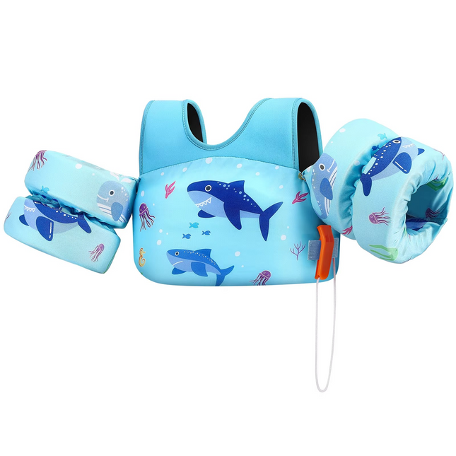 Kids Foam Life Vest with Arm Floats & Safety Whistle | Secure Support for Swimming & Kayaking 0