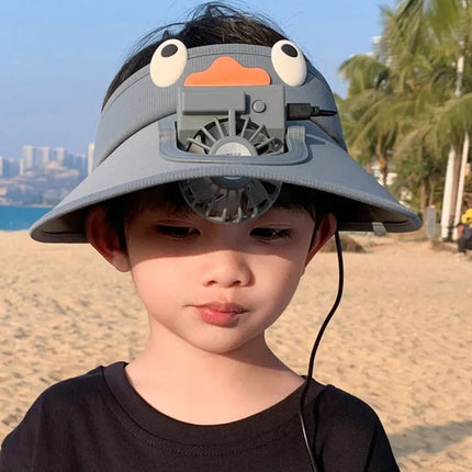 Kids Sun Visor Hat | Solar-Powered Cooling Fan & UV Protection | Lightweight Design for Outdoor Fun 1