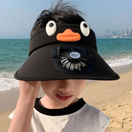 Kids Sun Visor Hat | Solar-Powered Cooling Fan & UV Protection | Lightweight Design for Outdoor Fun 2