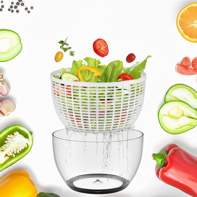 Kitchen Essentials | Manual Pump Salad Spinner with Non-Slip Base | Efficient Vegetable Dryer for Fresh Meals 1