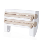4-In-1 Kitchen Roll Holder and Dispenser for Foil, Film, Wrap & Towels | Wall-Mounted Organizer for Clutter-Free Kitchen