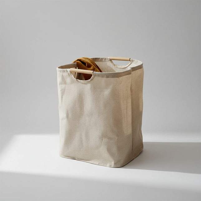 Laundry Basket, Collapsible Laundry Basket in Cotton Linen