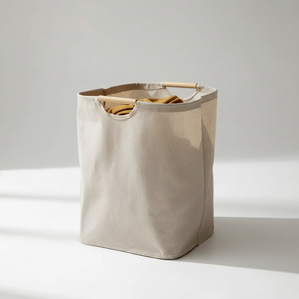 Laundry Basket, Collapsible Laundry Basket in Cotton Linen – image 4