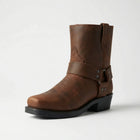Mens Cowboy Boots, Western Boots with Studded Strap and Side Buckle – image 4