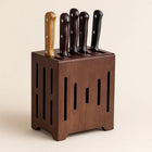 Wooden Knife Block without Knives, Kitchen Utensil Holder, Wall Mount Knife Holder, Countertop Kitchen Organizer