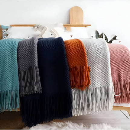 KnitCove | Stylish Knit Fleece Blanket with Plush Interior | Cozy Comfort for All Seasons 5