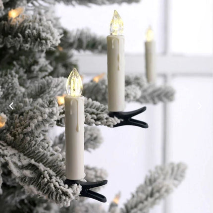 Cordless Clip-On Christmas Candles with Remote Control | Realistic Flickering Glow for Festive Decor