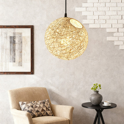Dining Room Light Fixture, Rattan Pendant Light – image 10