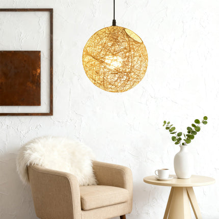 Dining Room Light Fixture, Rattan Pendant Light – image 13