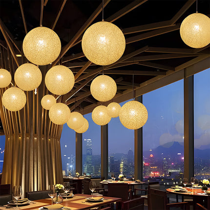 Dining Room Light Fixture, Rattan Pendant Light – image 4