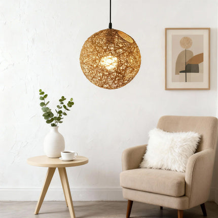 Dining Room Light Fixture, Rattan Pendant Light – image 25