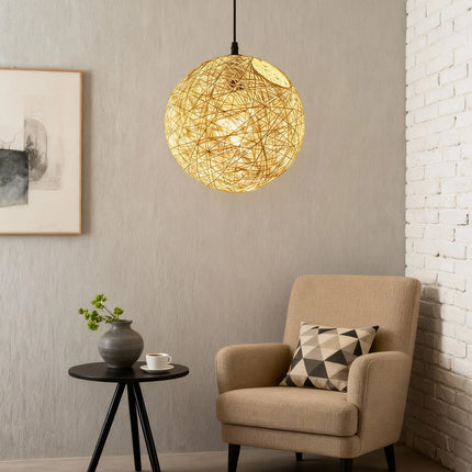 Dining Room Light Fixture, Rattan Pendant Light – image 7