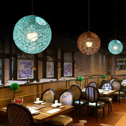 Dining Room Light Fixture, Rattan Pendant Light, Hanging Lamp for Living Room, Ceiling Light Fixture with Bulb