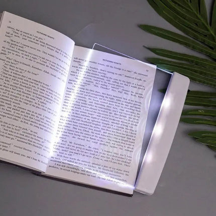 Book Light for Reading in Bed, Flat LED Reading Light with 2 Brightness Levels, Battery Operated Lamp, Gift for Readers
